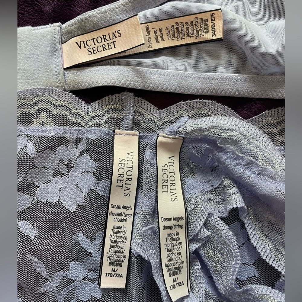 Victoria’s Secret dream angels push up bra and panties set.